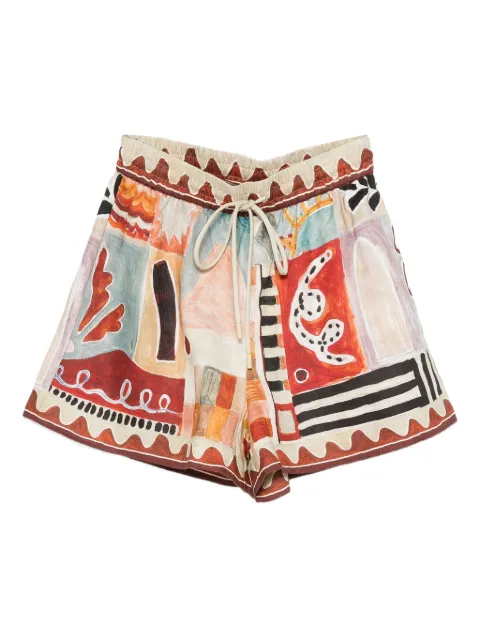 ALEMAIS Michelle abstract-print shorts Neutrals 6287P