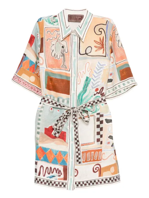 ALEMAIS Michelle abstract-print mini dress Neutrals 6308D