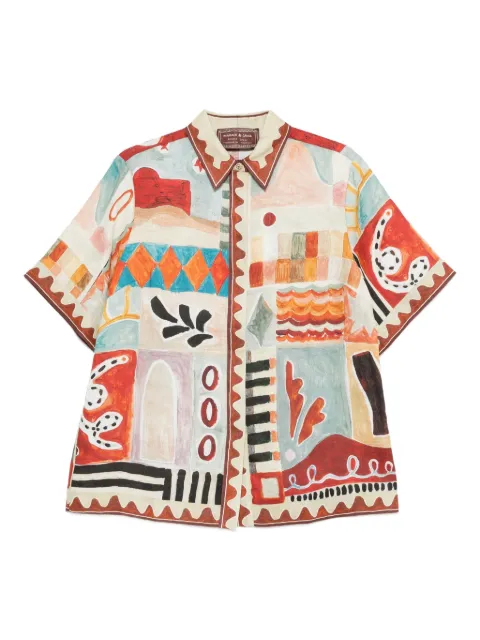 ALEMAIS Michelle abstract-print shirt Neutrals 6286T