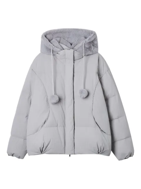 b+ab pompom-detail puffet jacket Purple 5W174AS