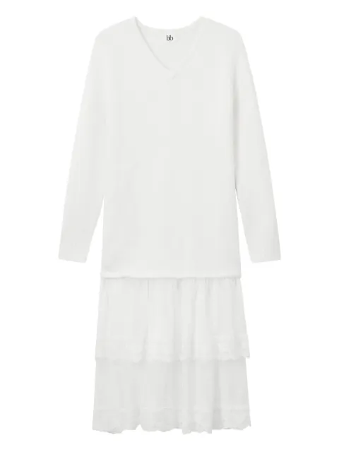 b+ab V-neck midi dress White 5W339AI