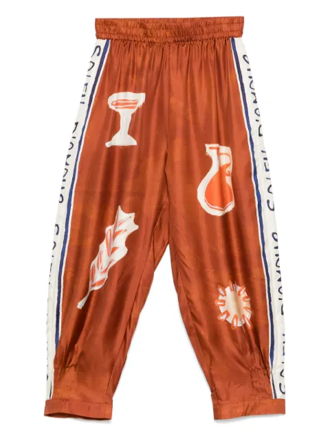 ALEMAIS Soleil D´Amour print trousers Brown 6319PRUST