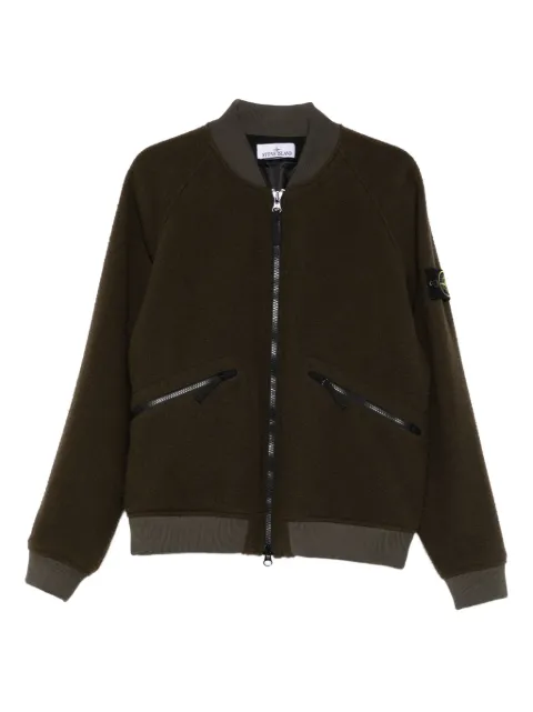 Stone Island logo-patch bomber jacket Green K2S154100111S0214