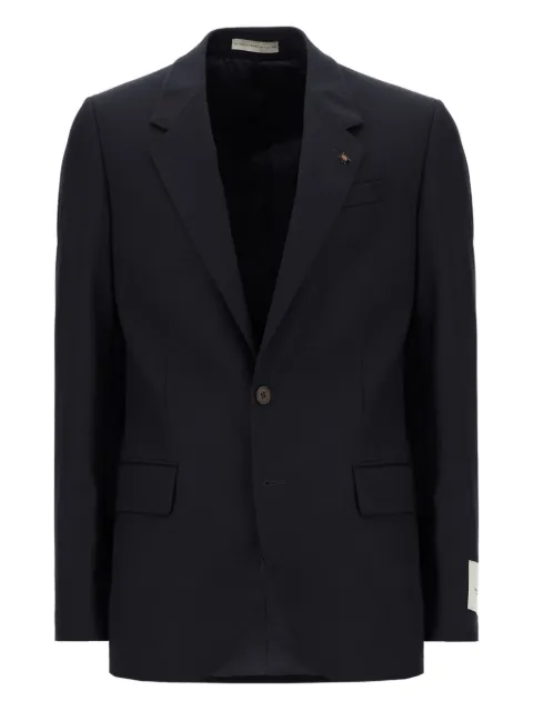 Corneliani beetle-brooch single-breasted blazer Blue 267Q102668557