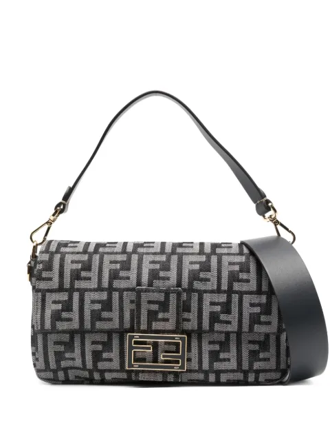 FENDI Baguette logo tote bag Black 8BR600AYB7