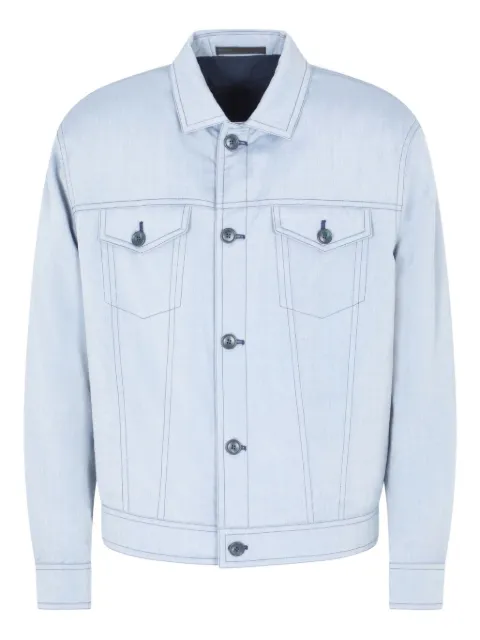 Giorgio Armani silk bomber jacket Blue GM001750TE16194