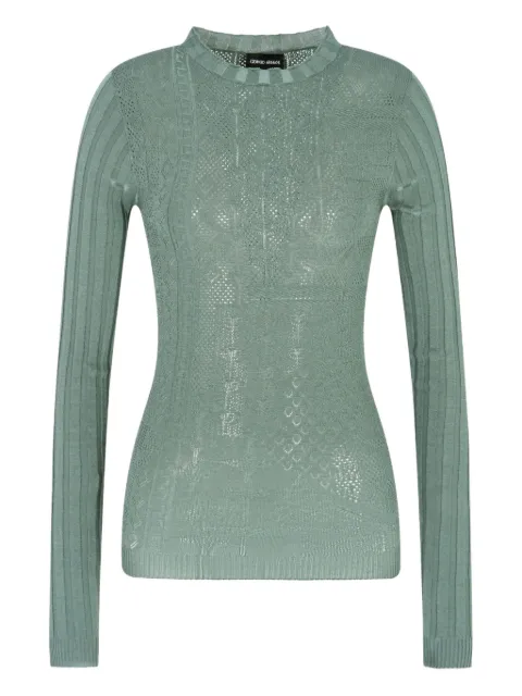 Giorgio Armani open-knit jumper Green GW002019AF19307
