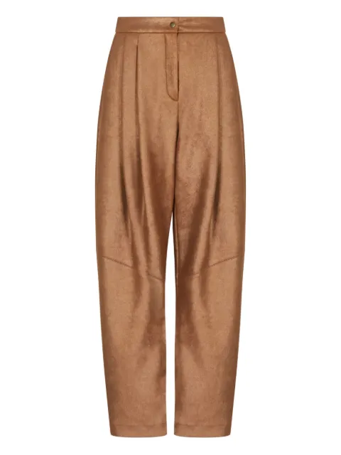 Giorgio Armani pleated tapered trousers Brown GW002233AF20155