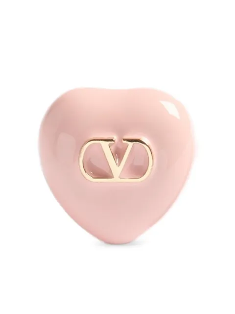 Valentino Garavani Coeur Royal ring in metal and enamel Pink WJ0BJ4MJP