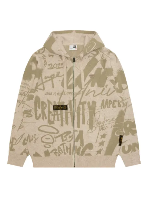 AAPE BY *A BATHING APE® zip-up hoodie Neutrals AKND308XXP