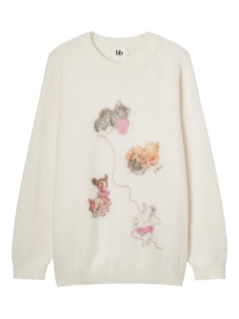 b+ab graphic-design sweater Neutrals 5W338AI