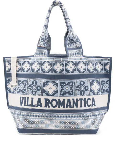 ALEMAIS Villa Romantica patterned tote bag Blue 6558A