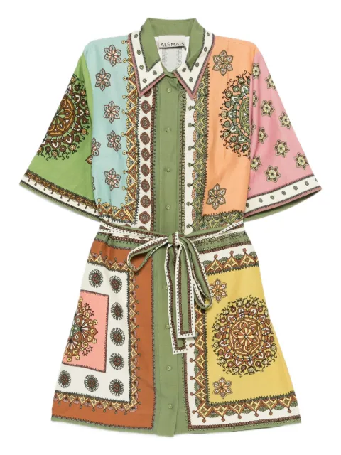 ALEMAIS Contina printed mini dress Green 6536D