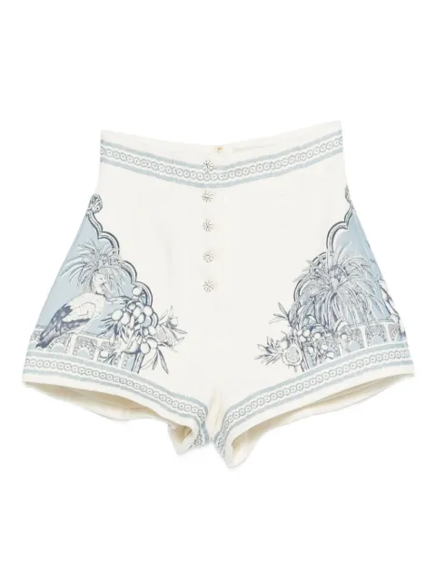 ALEMAIS Villa Romantica printed shorts White 6093P