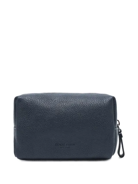 Giorgio Armani leather wash bag Blue GM002617AF20107