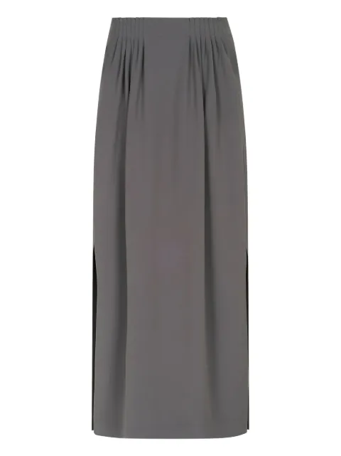 Giorgio Armani pleated side-slit maxi skirt Grey GW001959TE10832