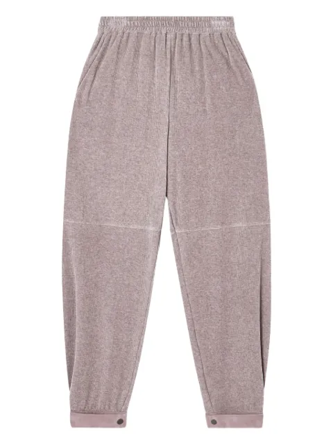 Giorgio Armani pleat-detail tapered trousers Neutrals GW002419AF19786