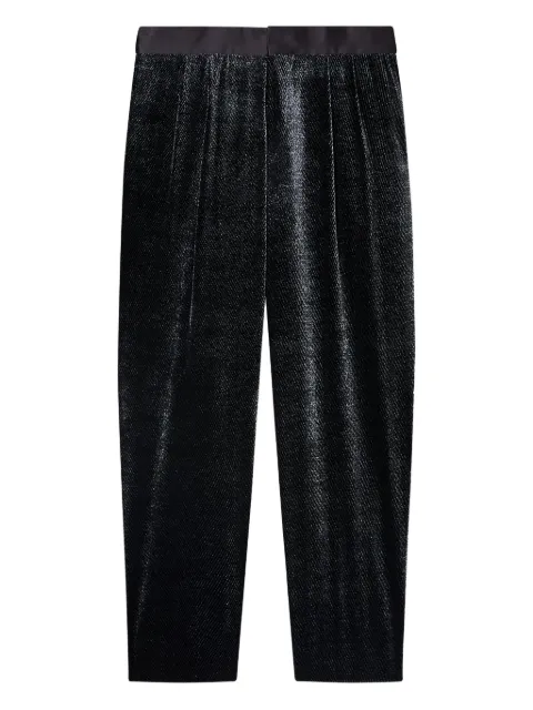 Giorgio Armani pleated high-shine trousers Black GM002428TE17433
