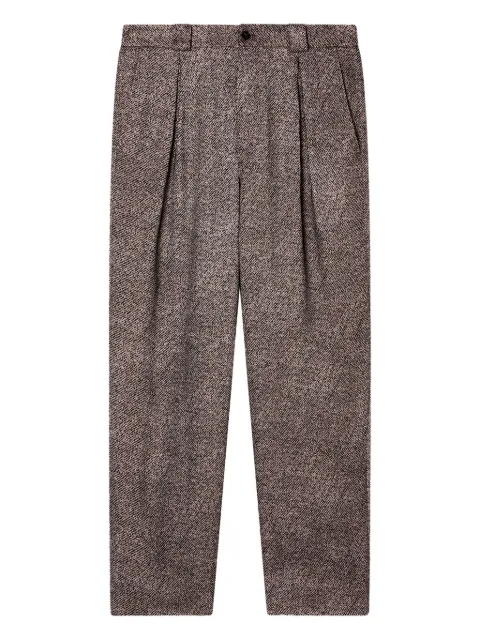 Giorgio Armani pleated herringbone trousers Brown GM002035TE17945