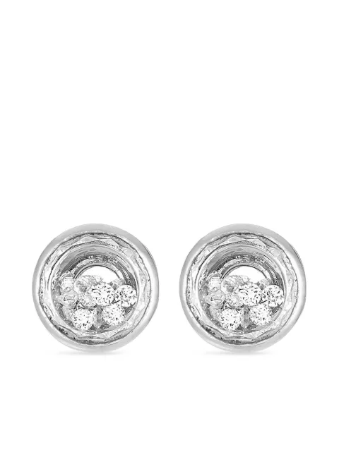 Moritz Glik 18K white gold Neue Circle diamond stud earrings Silver E1401