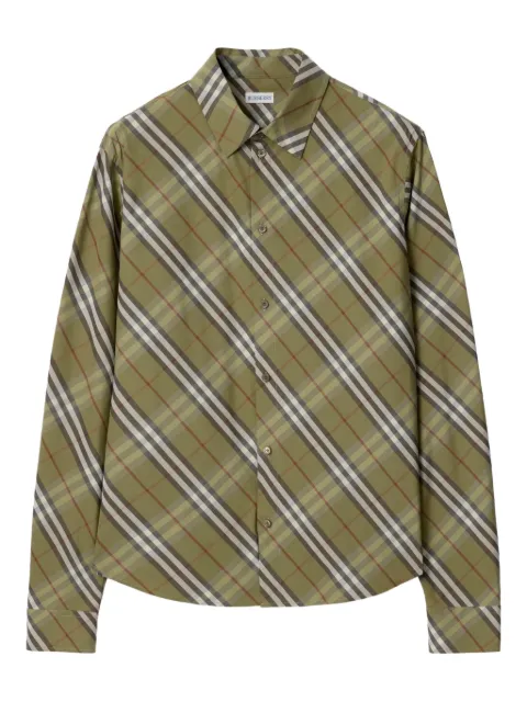 Burberry check-cotton shirt Green 8120426
