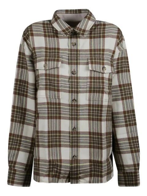 AMI Paris pocket check-pattern shirt Neutrals USH771DWV00942186