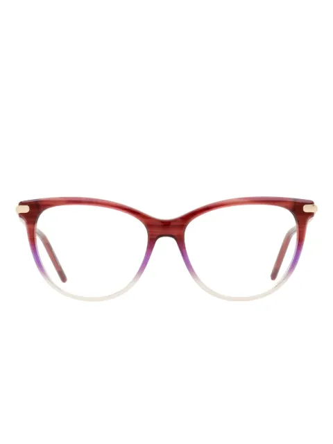 Longchamp oval-frame glasses Red LO272753603