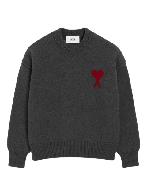 AMI Paris Ami de Coeur heart motif sweater Grey UKS838018F