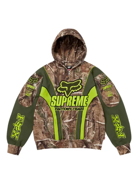 Supreme x Fox Racing® zip-fastening hoodie Brown SU26219
