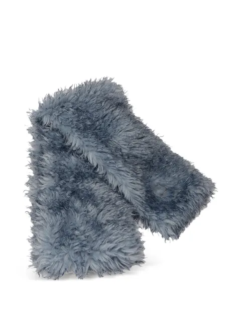 GANNI long pile alternative fur scarf Grey A7247