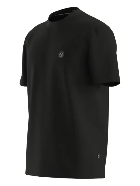 BOSS mercerized-cotton T-shirt with double B monogram Black 50555844