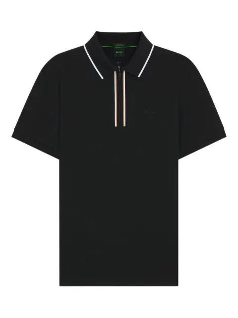 BOSS Active slim-fit polo shirt in moisture-wicking stretch cotton Black 50555698
