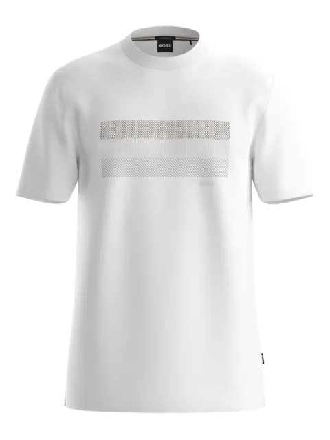 BOSS stripe-artwork T-shirt in cotton jersey White 50556354