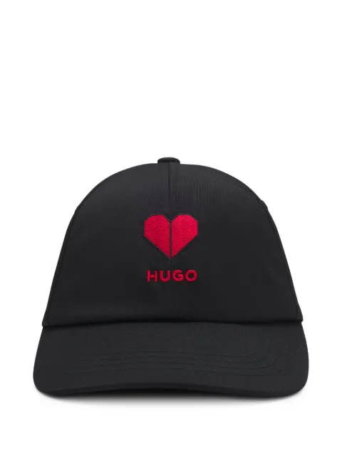 HUGO heart-embroidered logo cap Black 50555783