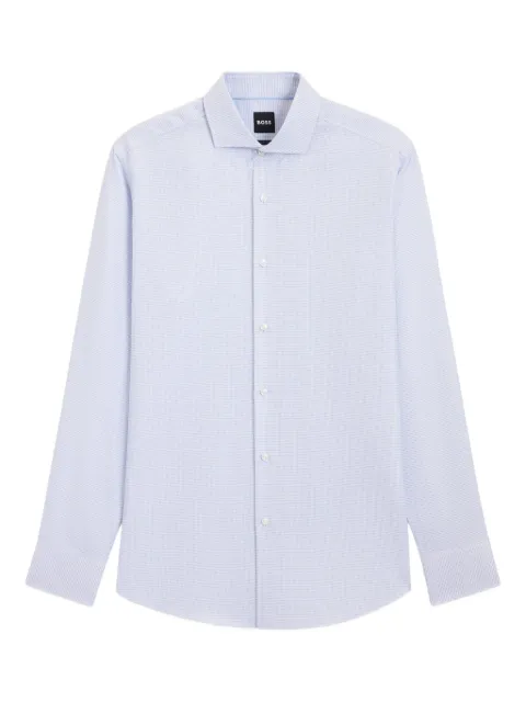 BOSS buttoned patterned shirt Blue 50555708