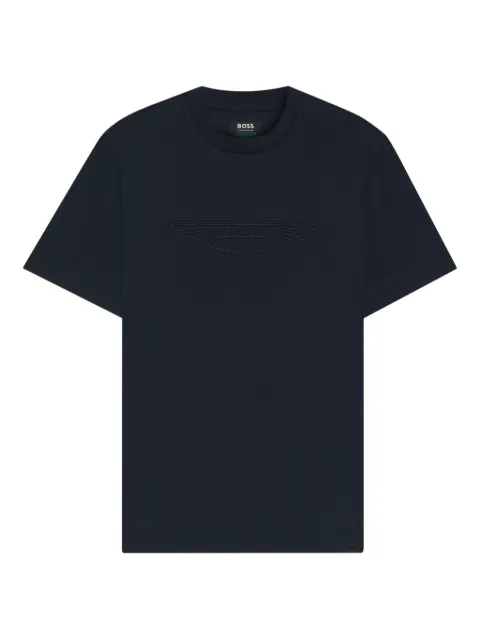 BOSS x Aston Martin mercerized-cotton T-shirt with wing detail Blue 50555843
