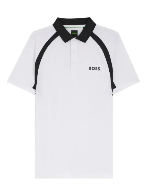 BOSS contrast panel polo shirt White 50554552