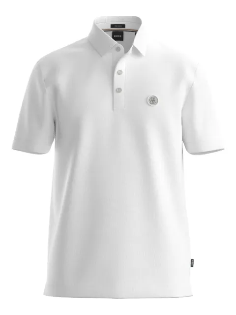 BOSS mercerized-cotton polo shirt with double B monogram White 50555829