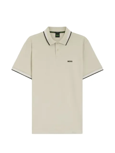 BOSS slim-fit polo shirt in stretch cotton with logo. Neutrals 50506193