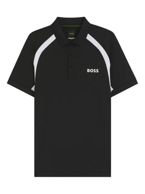 BOSS Active quick-dry slim-fit polo shirt with four-way stretch Black 50554552
