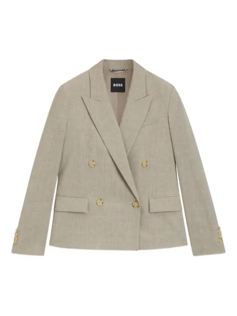 BOSS double-breasted wool blazer Neutrals 50543302