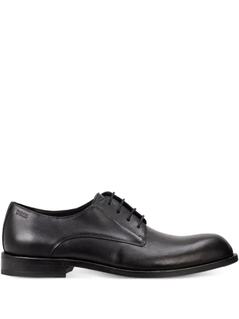 BOSS Derby shoes in leather with embossed logo Black 50557628