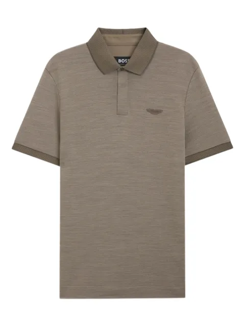 BOSS x Aston Martin polo shirt in wool-cotton piqué Neutrals 50553789