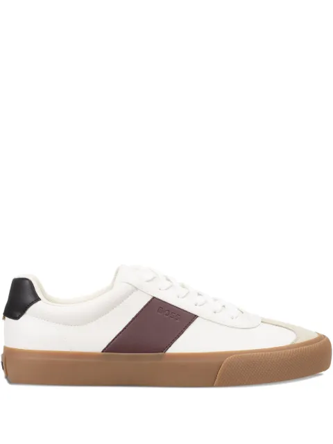 BOSS leather-trim trainers in faux leather White 50557852