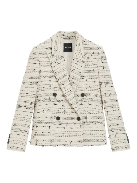 BOSS double-breasted blazer Neutrals 50553674