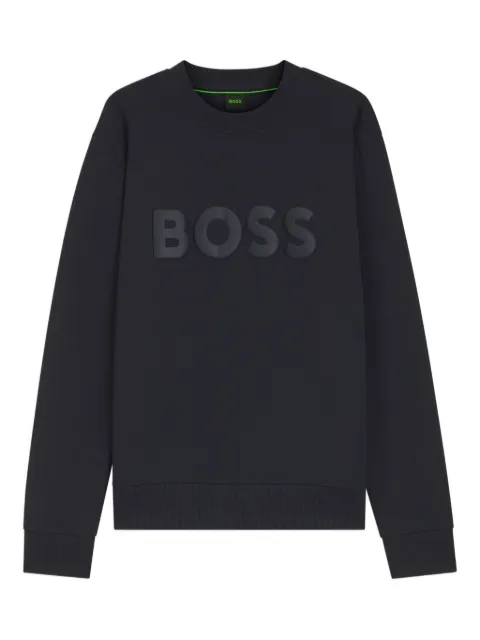 BOSS logo-print crew-neck sweatshirt Blue 50555516
