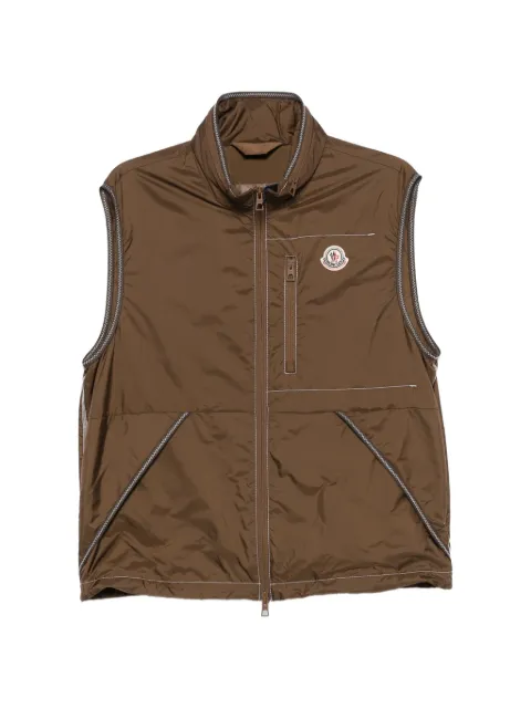 Moncler Ansiei zip sleeveless gilet Brown L10911A0016753A5E