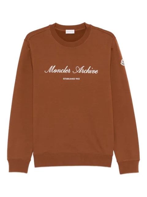 Moncler logo-patch sweater Brown L10918G0001889A8F