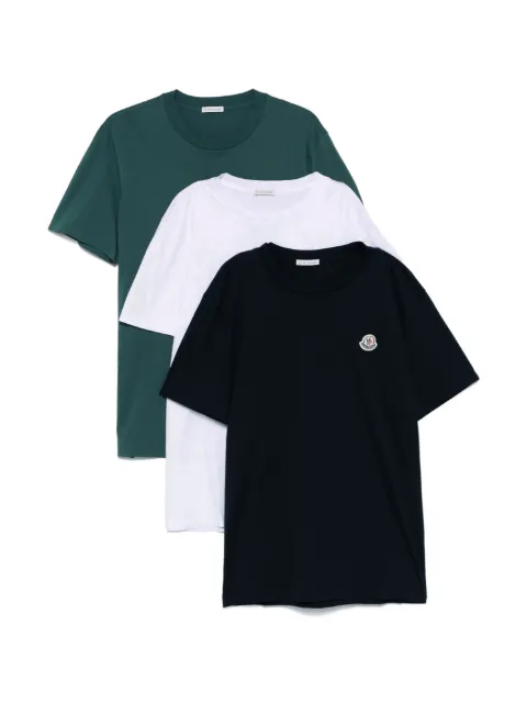 Moncler logo-patch T-shirt (set of three) Green L20918C00042829H8