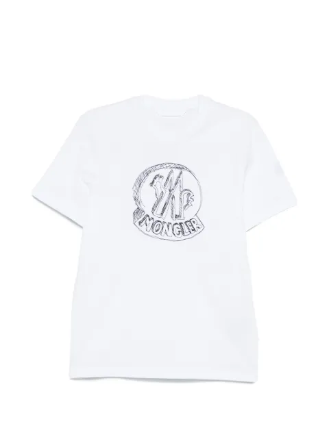 Moncler logo-print T-shirt White L10918C0003589AUG